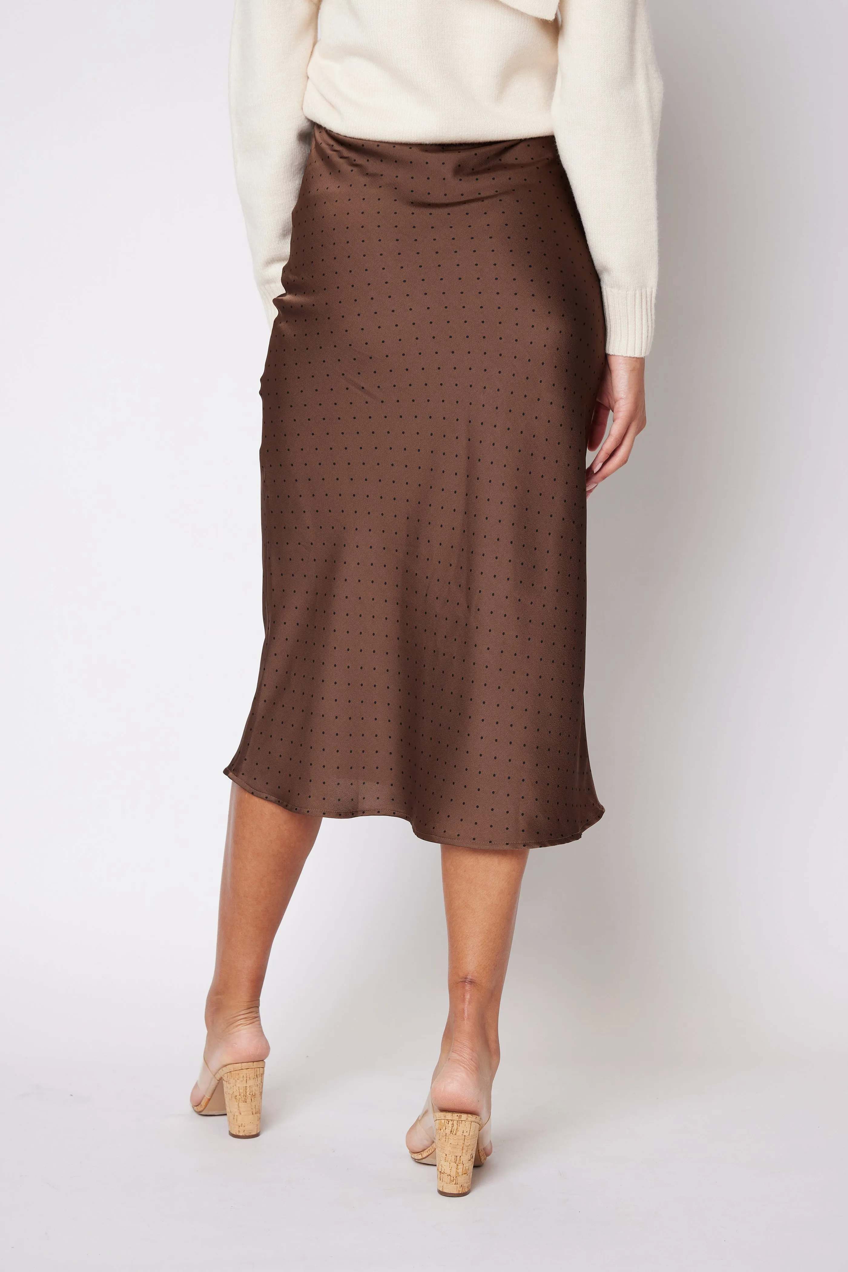 Alexis High Waist Polka Dot Midi Skirt