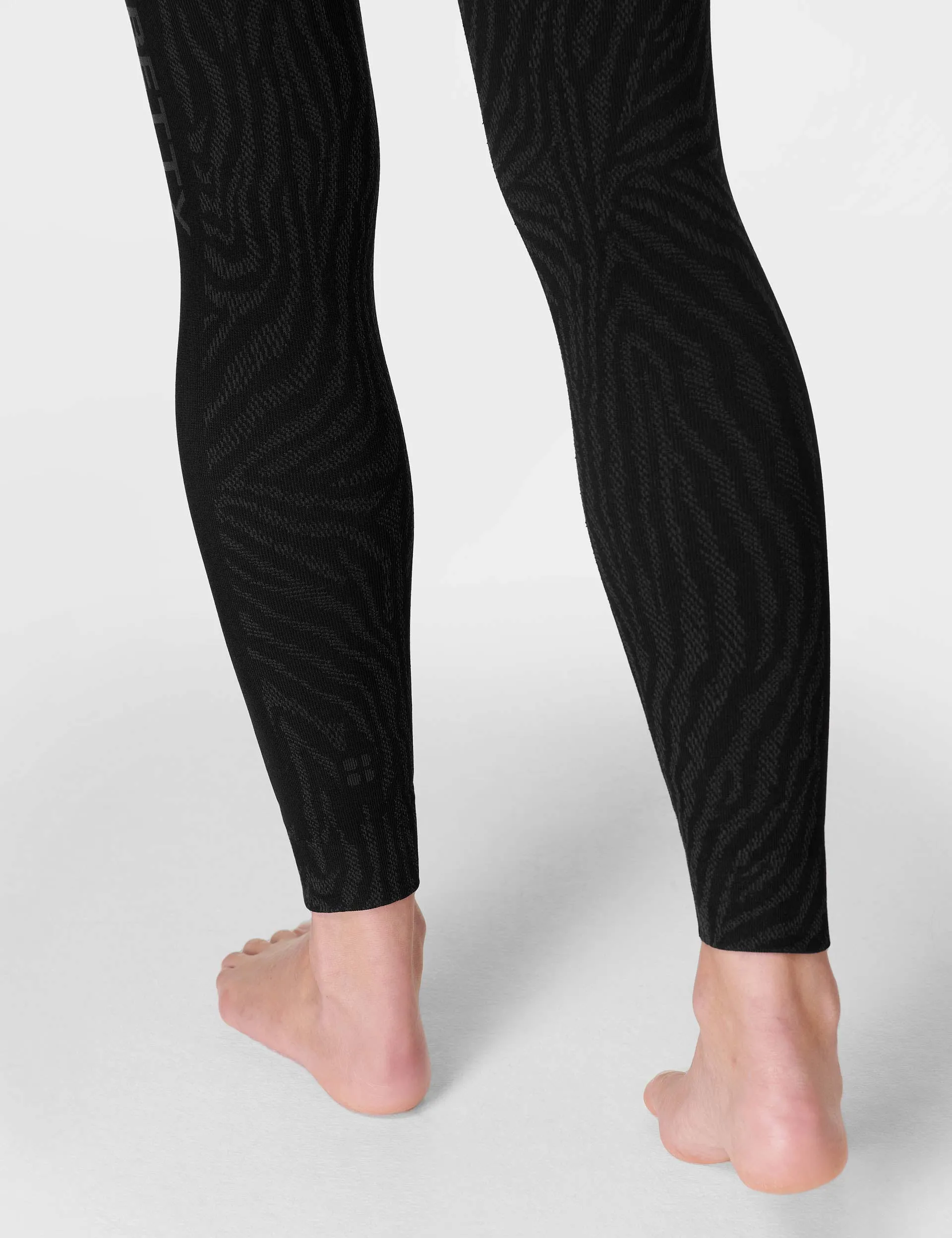 Animal Base Layer Legging - Black Zebra Lines Jacquard