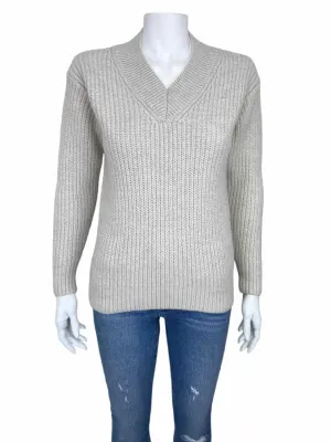 Aritzia Wilfred Women's Merino Wool V-neck Sweater Natural Size 2XS (XXS)