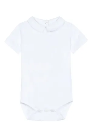 Bodysuit - White jersey with embroidery