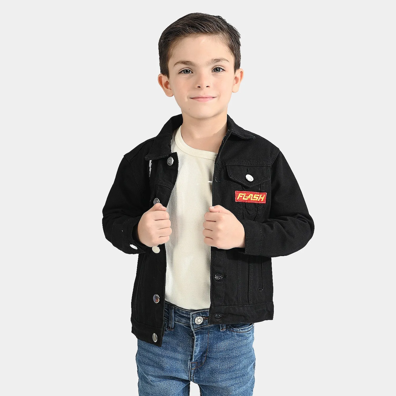 Boys Denim Rigid Jacket Flash-BLACK