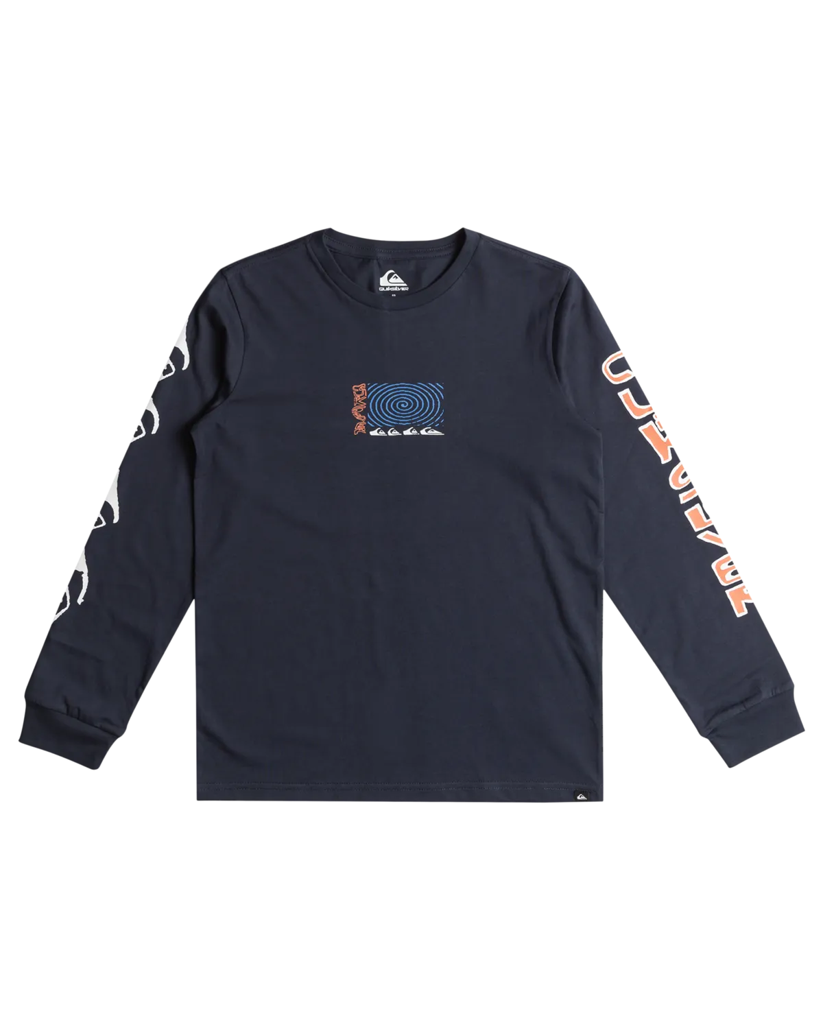 Boys Warped Long Sleeve T-Shirt in Navy Blazer