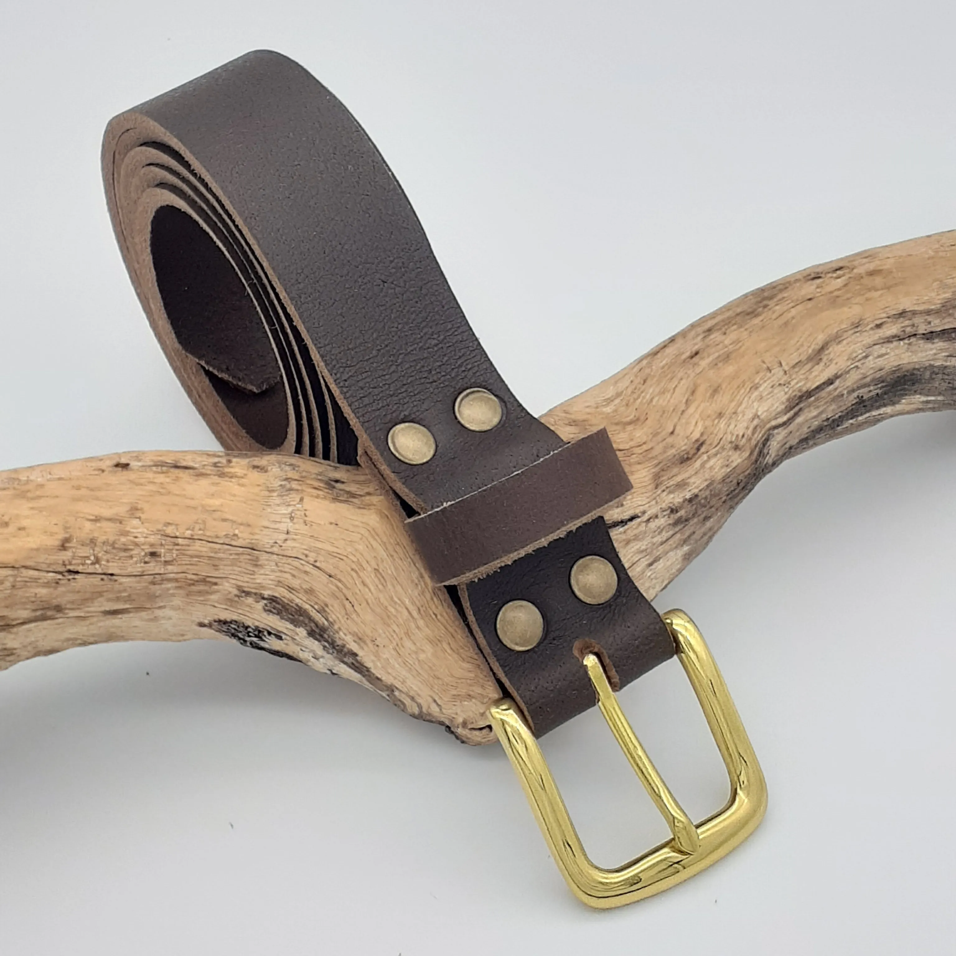 Buffalo Leather Belts Classic Brass