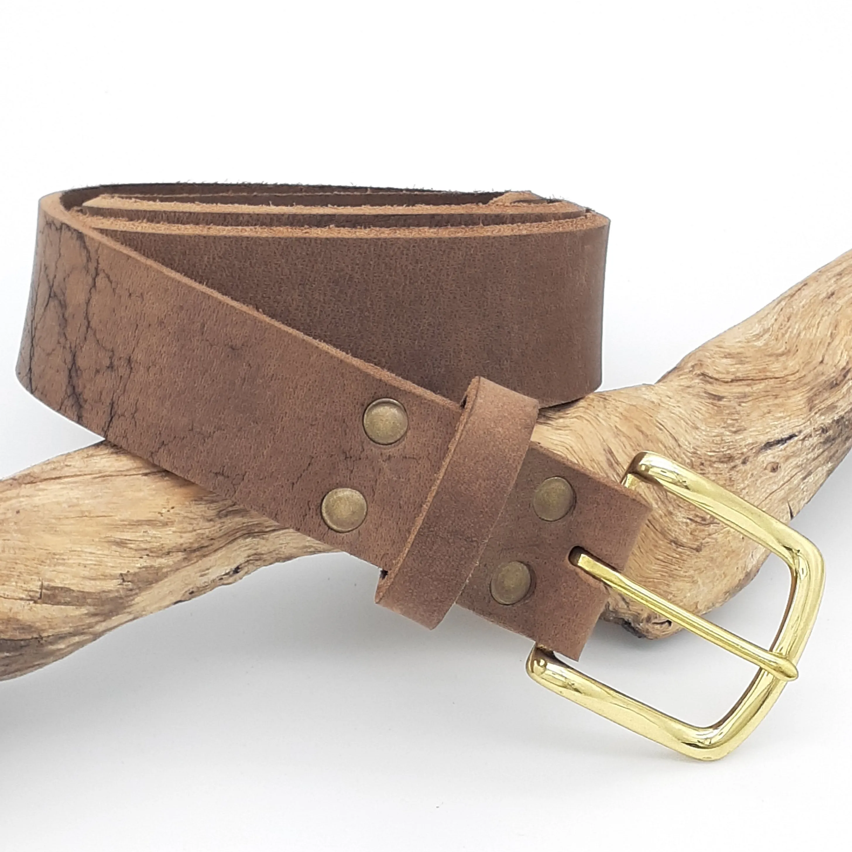 Buffalo Leather Belts Classic Brass