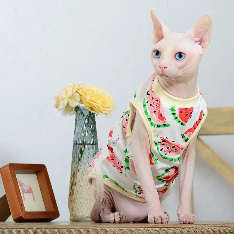 Cat Clothes for Spring and Summer | Cotton Gotas Mascotas Clothing | Sweet Puppy Sphynx Cat Vest Shirt | Ubranie Dla Kota | Alo Trendy