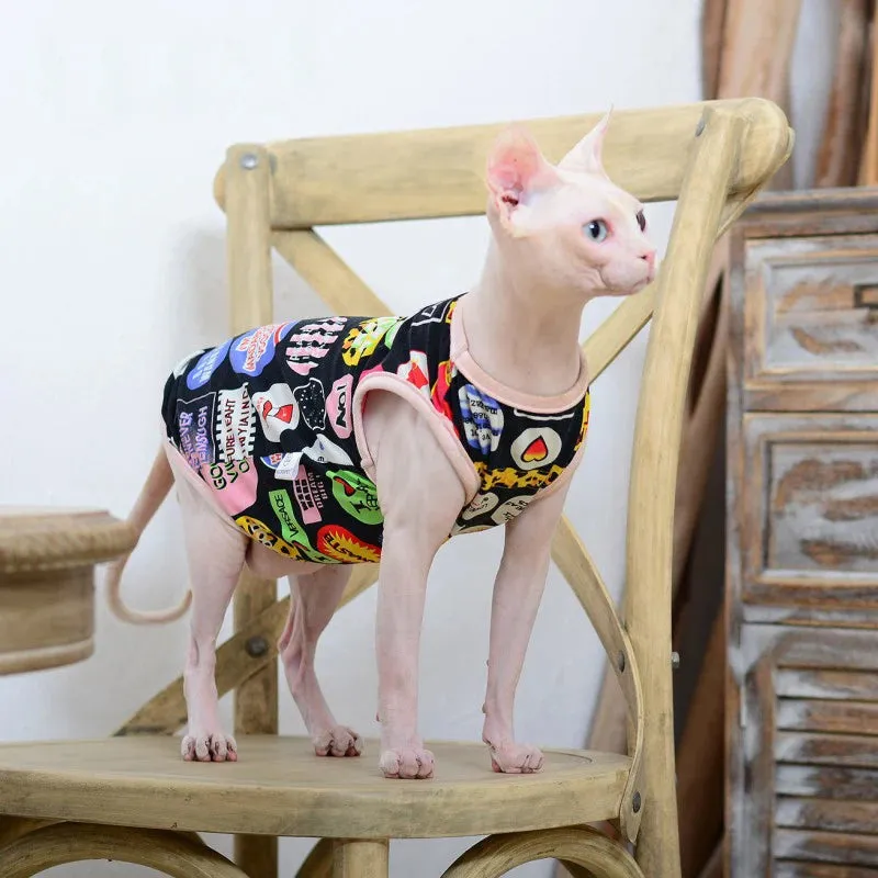 Cat Clothes for Spring and Summer | Cotton Gotas Mascotas Clothing | Sweet Puppy Sphynx Cat Vest Shirt | Ubranie Dla Kota | Alo Trendy