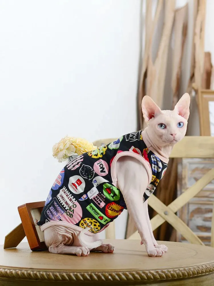 Cat Clothes for Spring and Summer | Cotton Gotas Mascotas Clothing | Sweet Puppy Sphynx Cat Vest Shirt | Ubranie Dla Kota | Alo Trendy