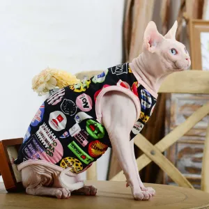 Cat Clothes for Spring and Summer | Cotton Gotas Mascotas Clothing | Sweet Puppy Sphynx Cat Vest Shirt | Ubranie Dla Kota | Alo Trendy