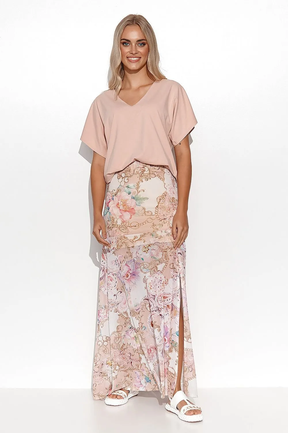 Chic Side Slit Flared Maxi Skirt for Effortless Elegance