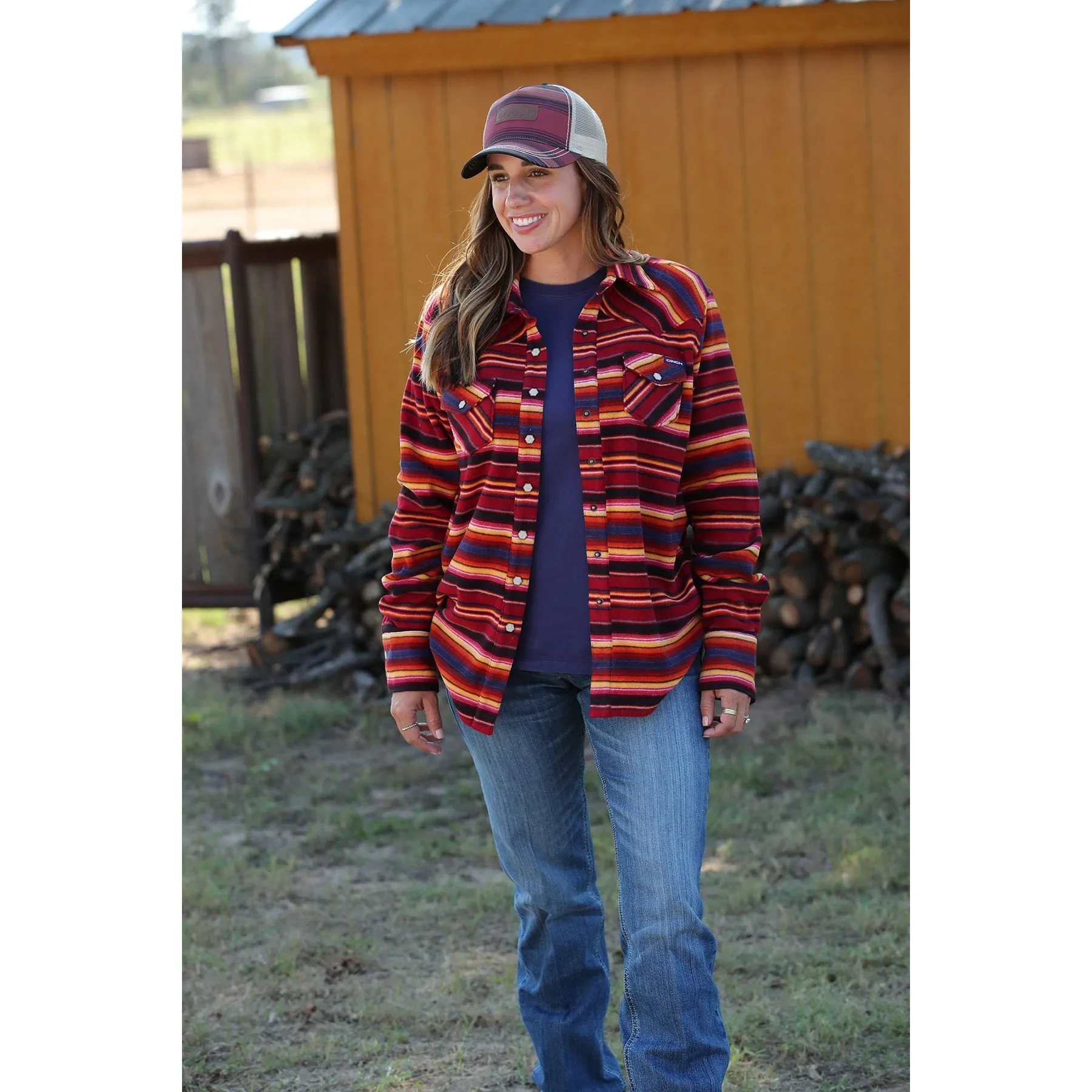 Cinch Women's Red Serape Shirt Jacket