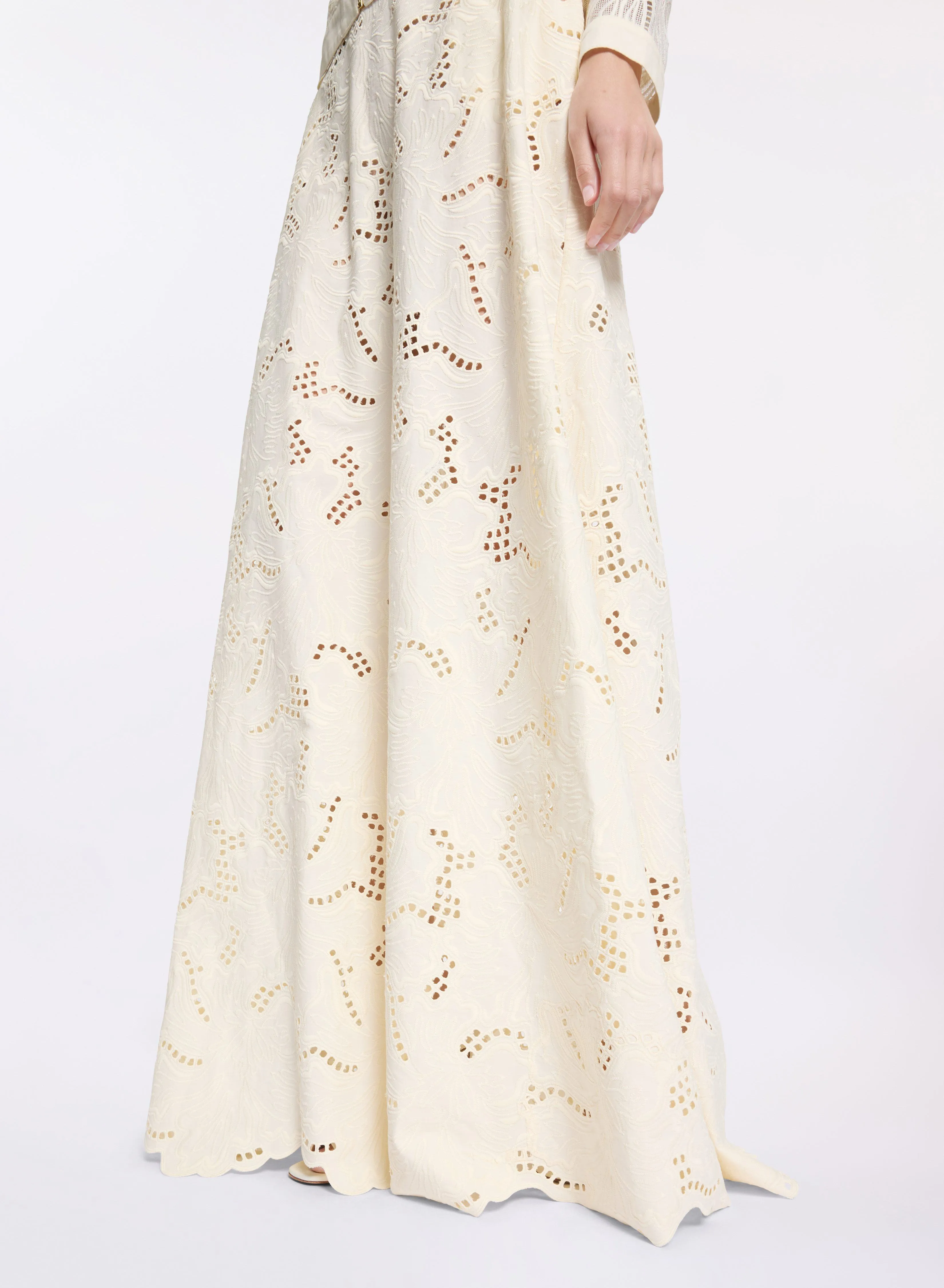 Cotton Embroidered Long Skirt