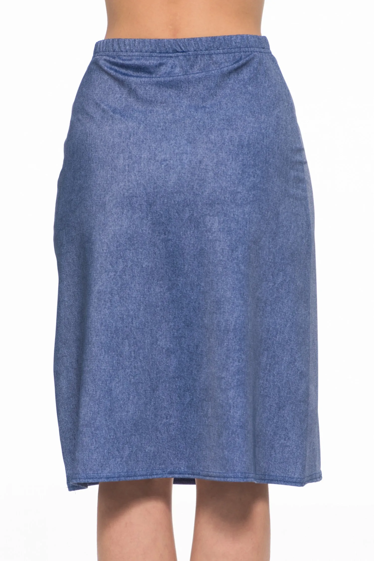 Denim A-Line Swim Skirt