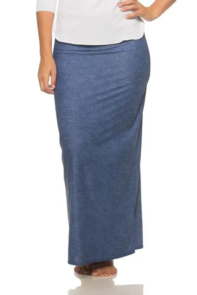 Denim Maxi Swim Skirt