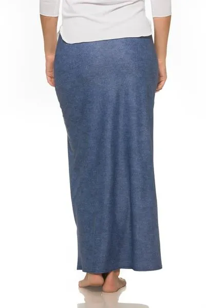 Denim Maxi Swim Skirt