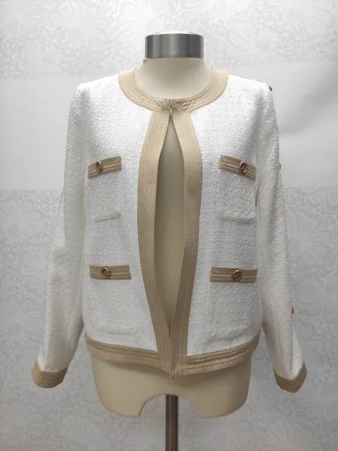 Edward Achour White and Beige Jacket 421035 0696D