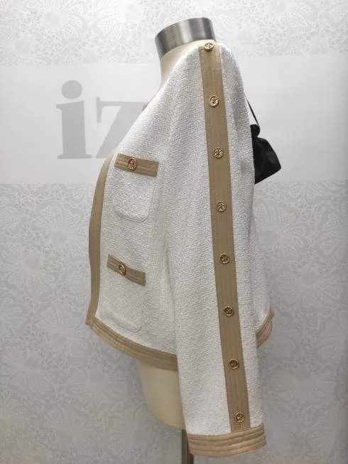 Edward Achour White and Beige Jacket 421035 0696D