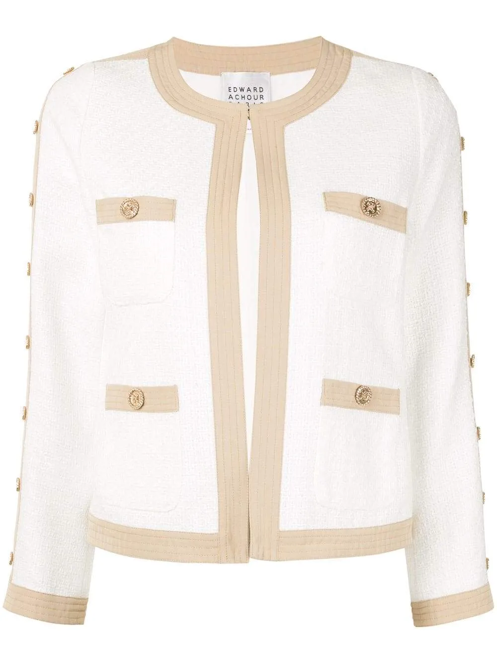 Edward Achour White and Beige Jacket 421035 0696D