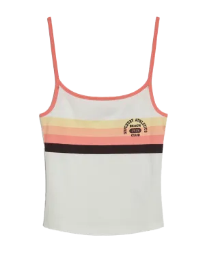 Essential Branded Cami Vest in Sunset Coral Stripe