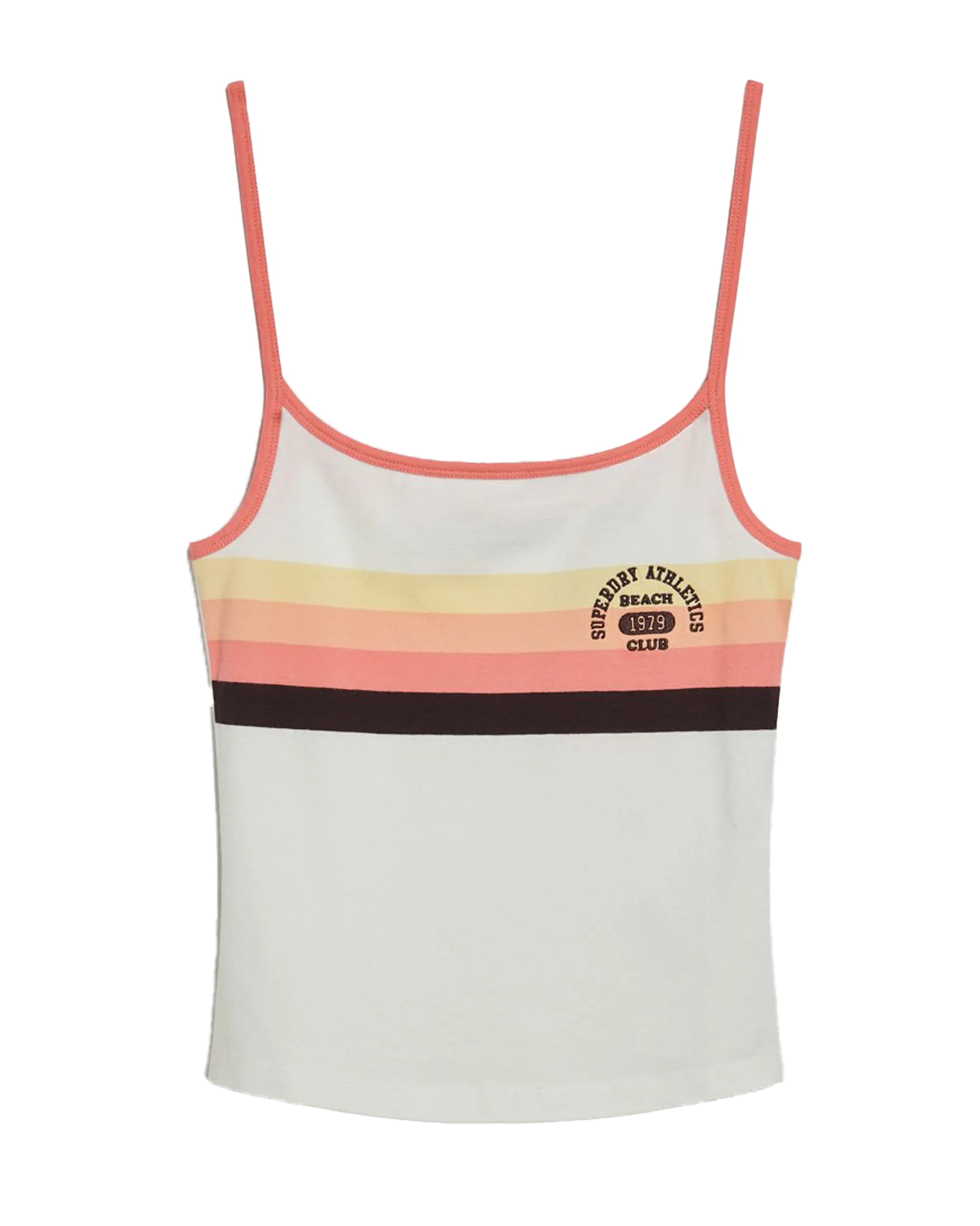 Essential Branded Cami Vest in Sunset Coral Stripe