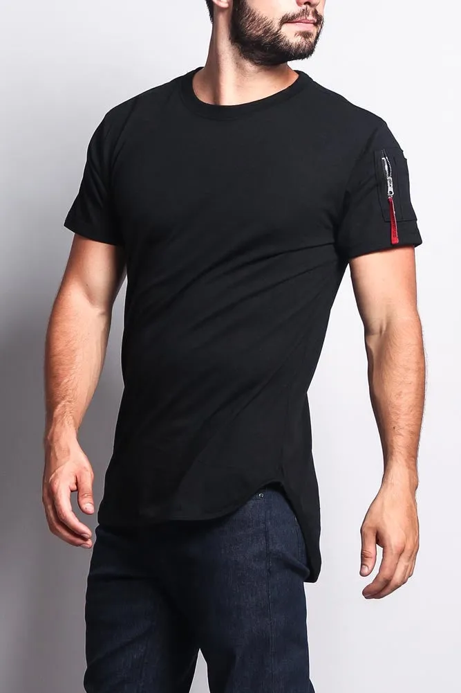 Flight MA-1 Long Length Curved Hem T-Shirt