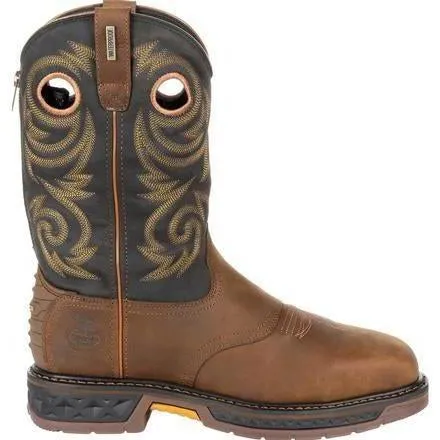 Georgia Men's Carbo-Tec LT 11" Stl Toe WP Western Work Boot -Brown- GB00267