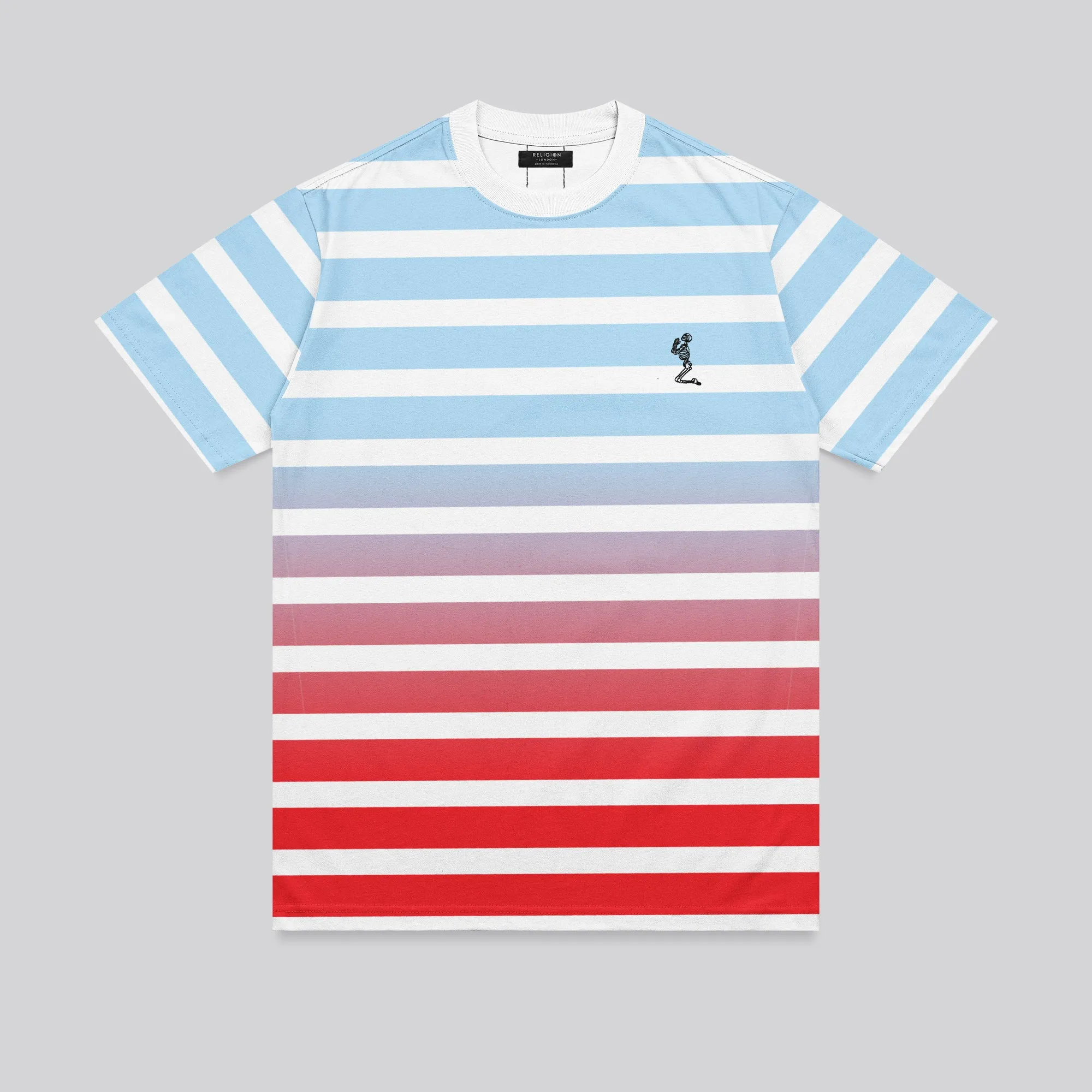 GRADIENT T-SHIRT POWDER BLUE & RED