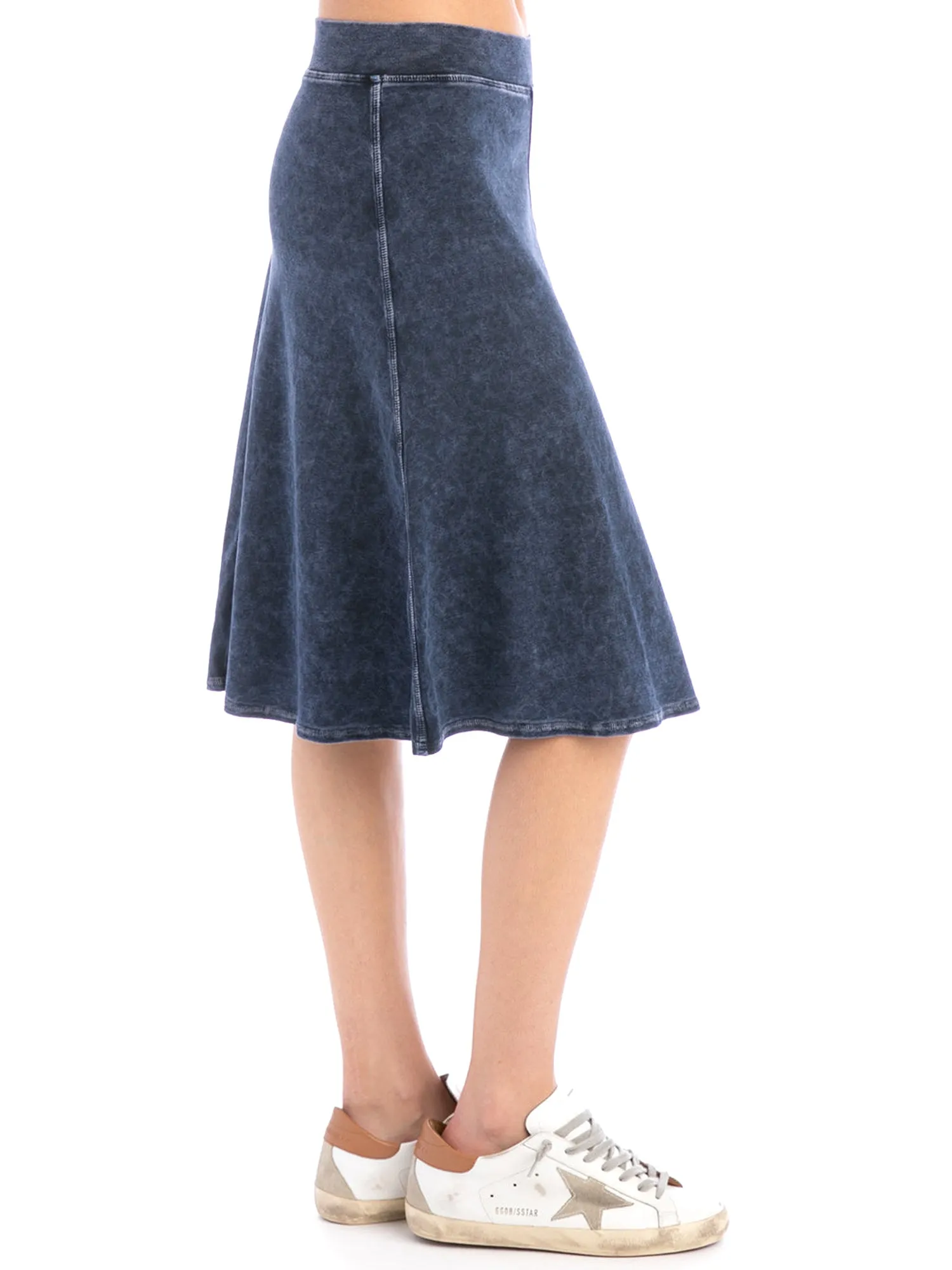 Hard Tail Flat Waist Knee Skirt B-145