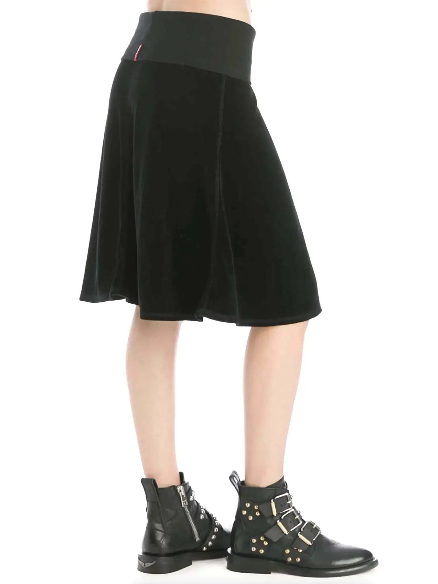 Hard Tail Velour Flair Skirt V-127