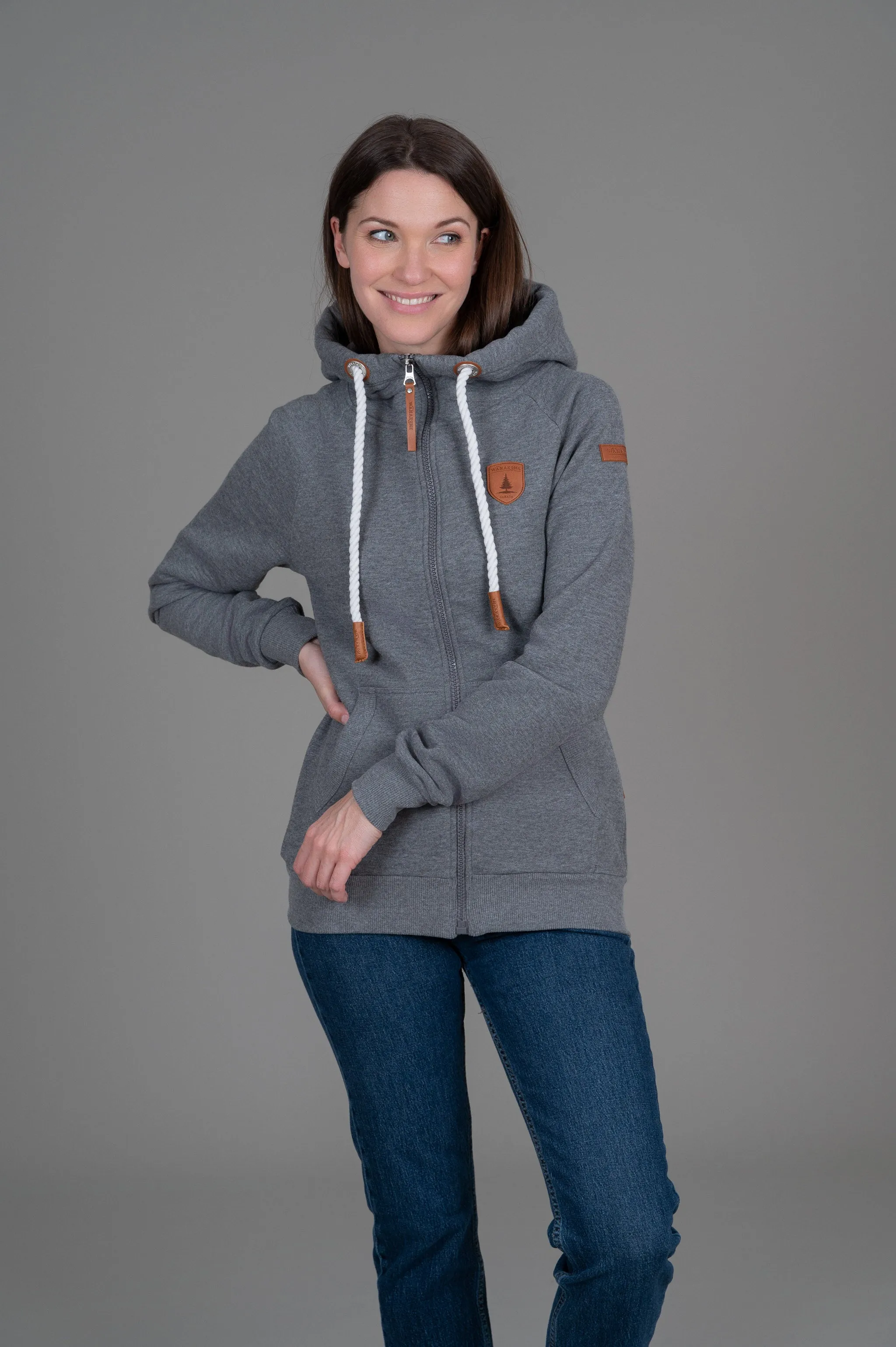 Hera Dark Heather Grey Full-Zip Hoodie