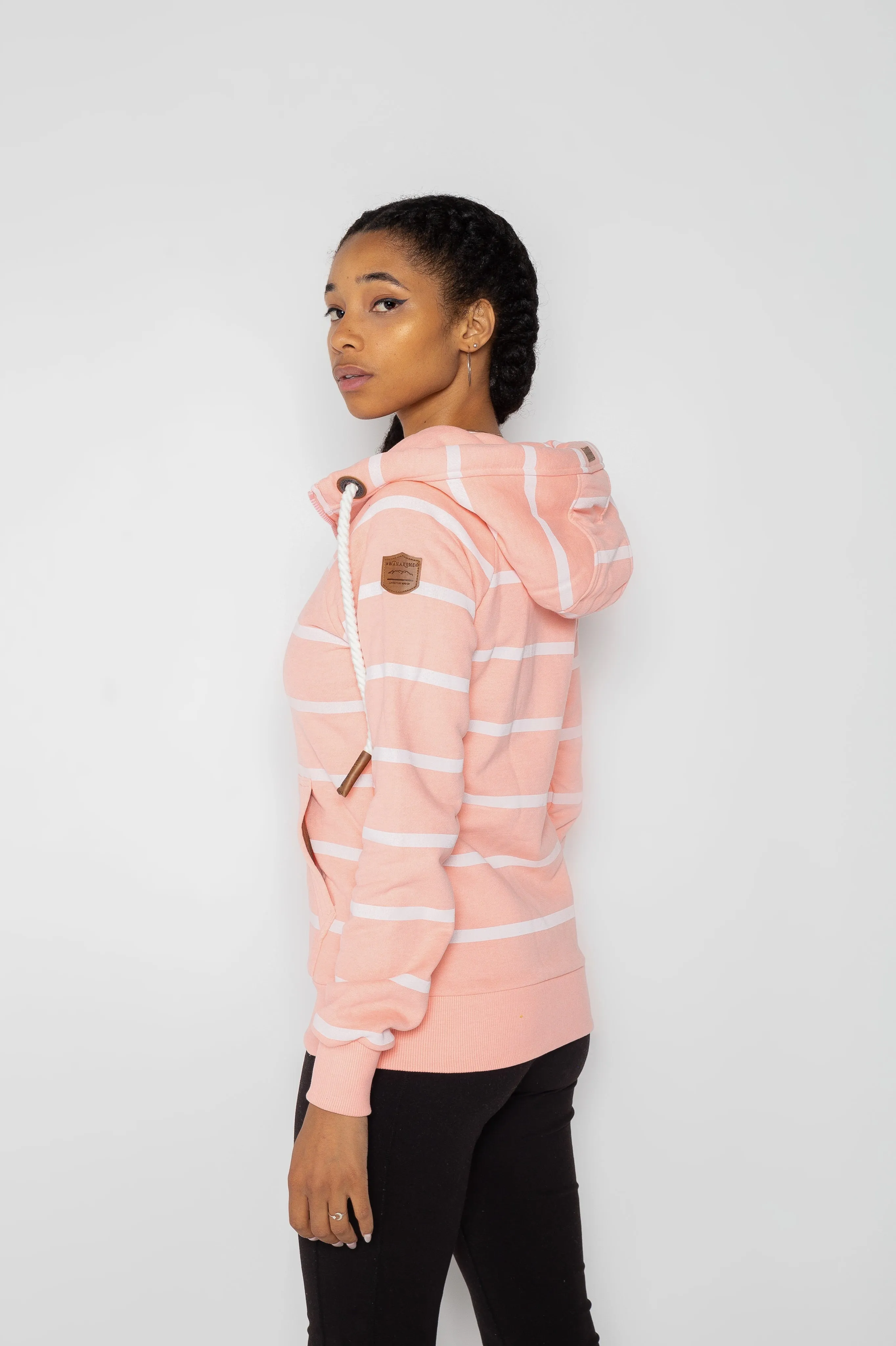 Hera Print Peachy Stripe Full-Zip Hoodie