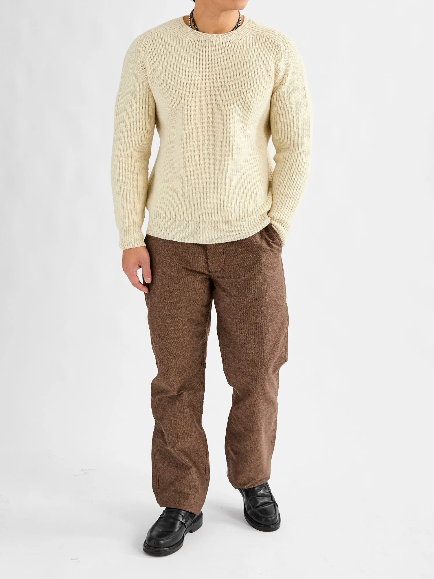 Highland Shakerknit Sweater in Cream