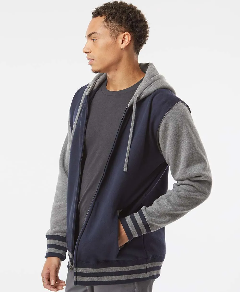 Independent Trading Co. Varsity Full-Zip Hooded Sweatshirt 