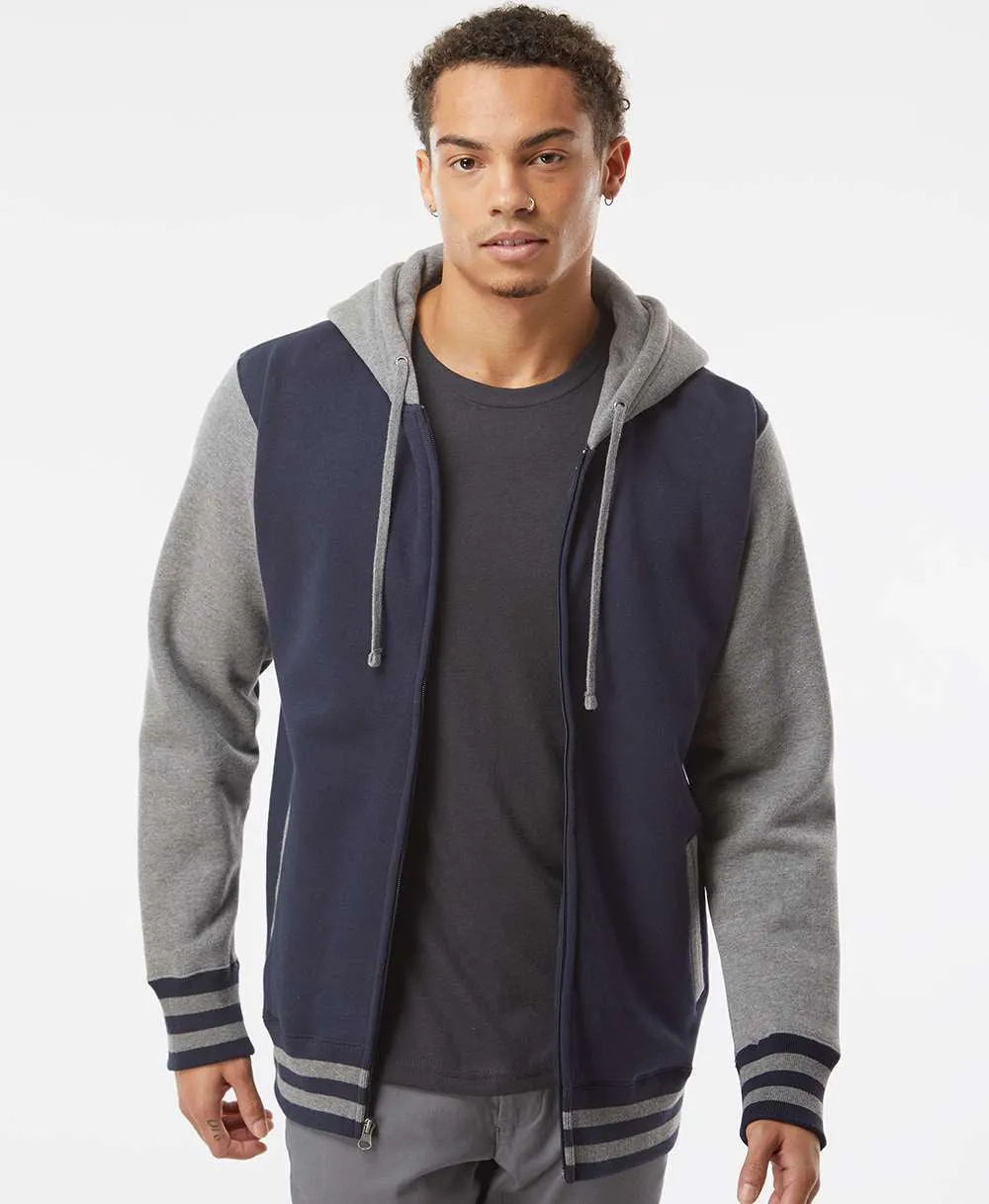 Independent Trading Co. Varsity Full-Zip Hooded Sweatshirt 