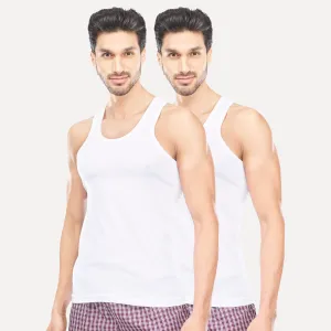 Kings RN -  100% Cotton White Vest For Mens Combo (Pack of 2) | Uathayam