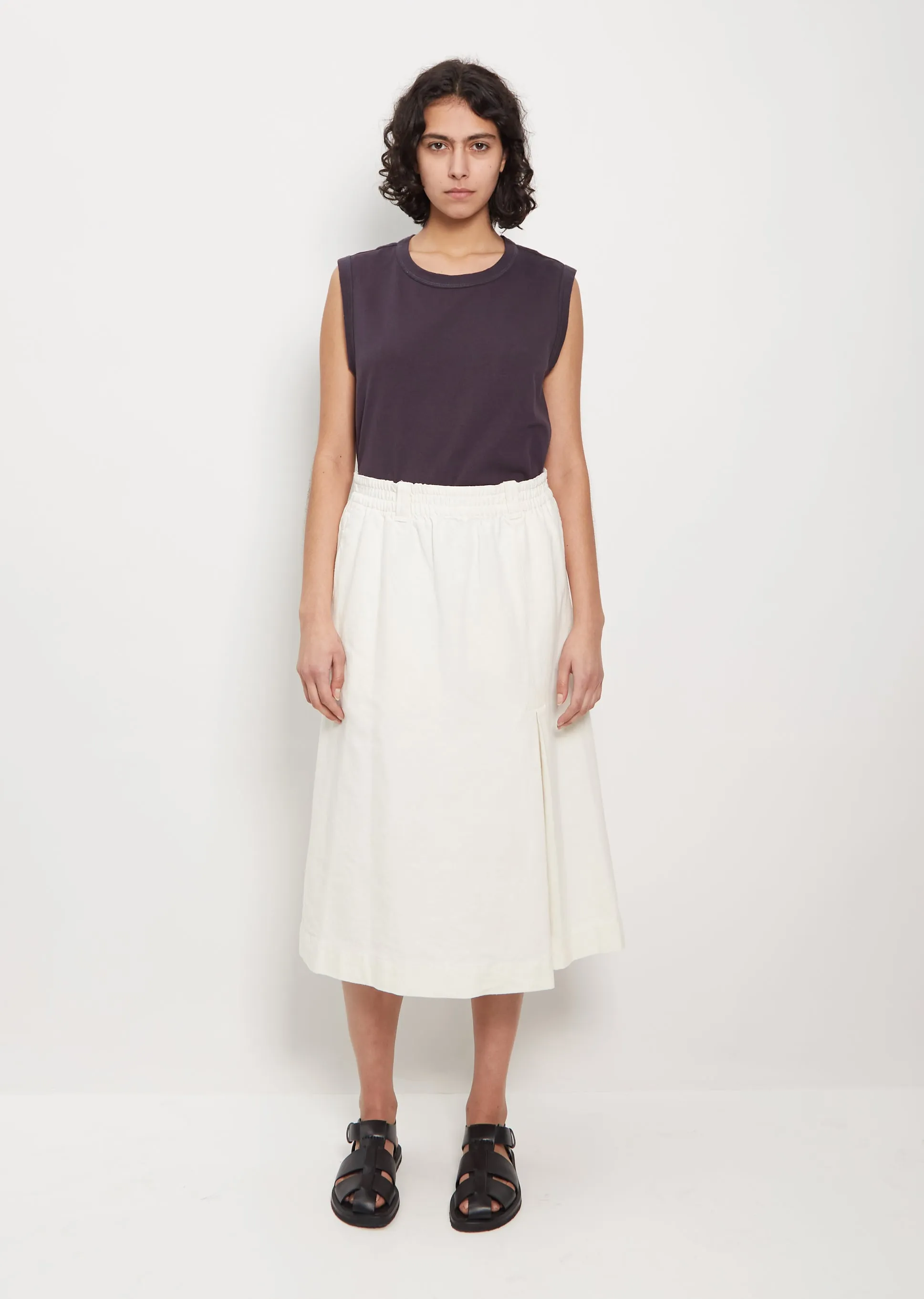 Linen & Cotton Field Skirt — Off White