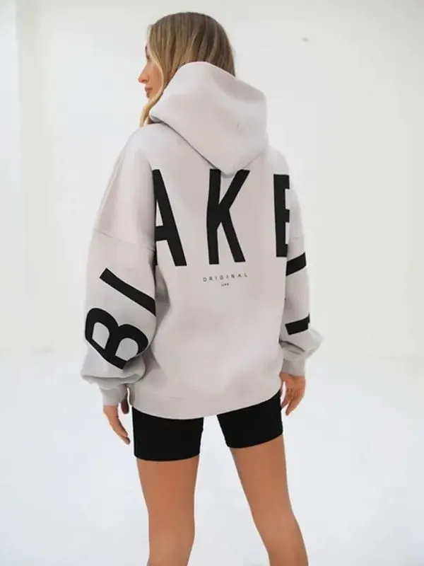 Loose Fit Hoodie with Big Thick Letters