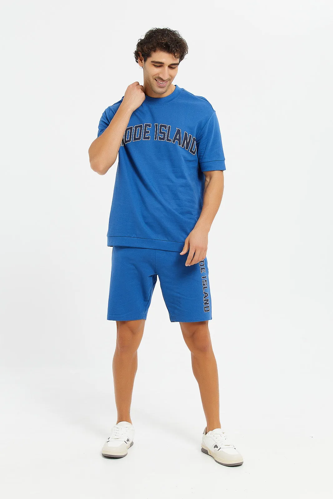 Men Blue Varsity Lounge T-Shirt