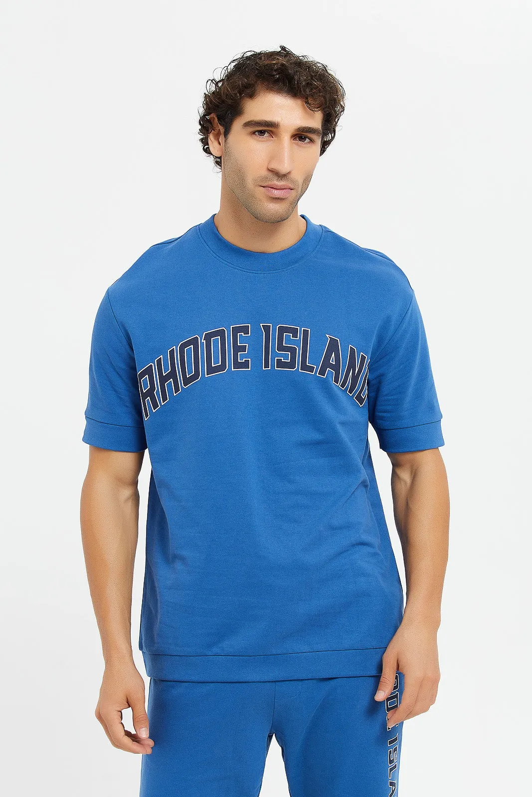 Men Blue Varsity Lounge T-Shirt