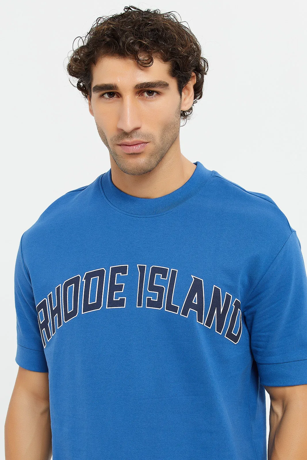 Men Blue Varsity Lounge T-Shirt