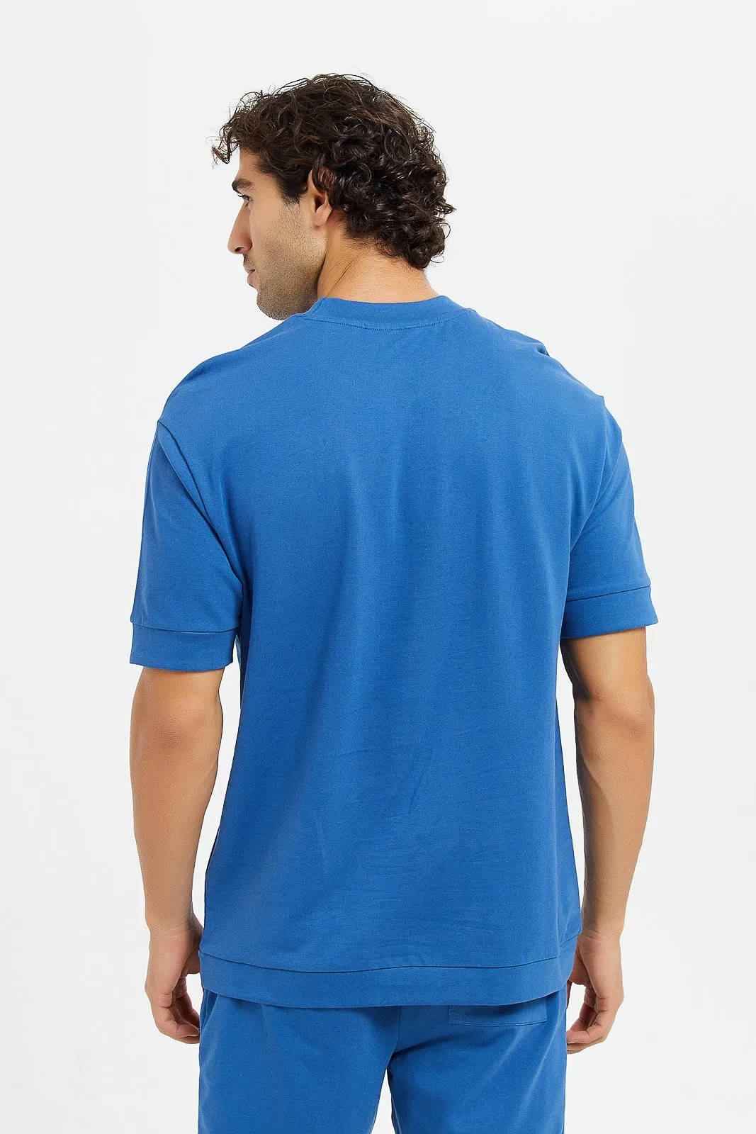 Men Blue Varsity Lounge T-Shirt