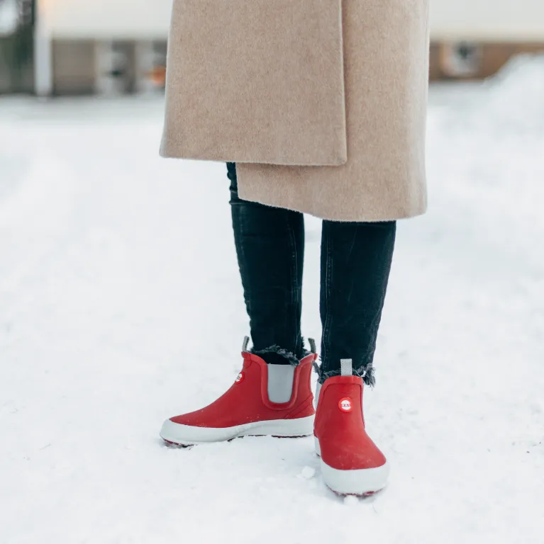 NOKIAN | "Hai" Low Ankle Boots - Dark Red