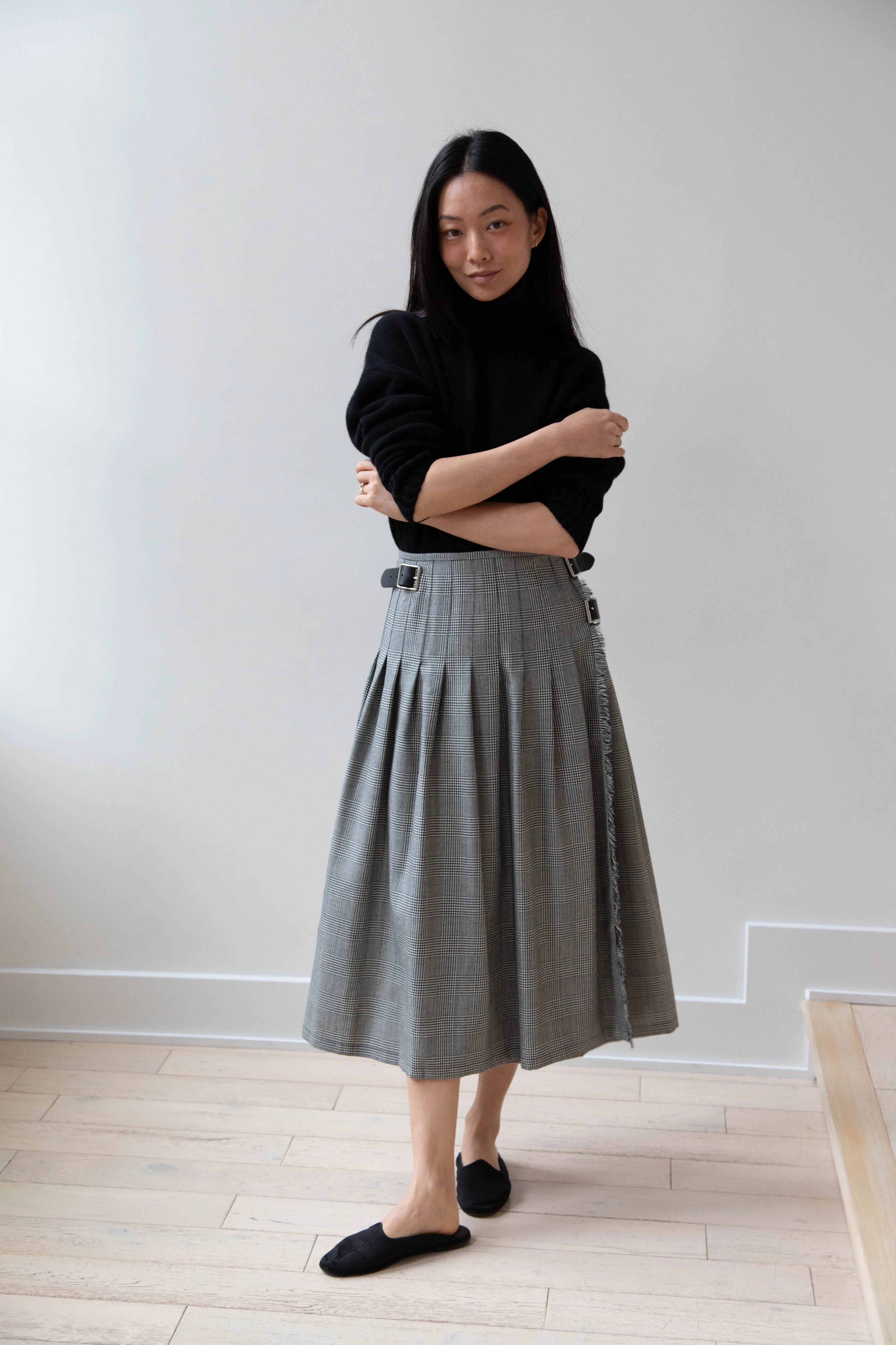 O'Neil of Dublin | Pleated Skirt in Glen Check