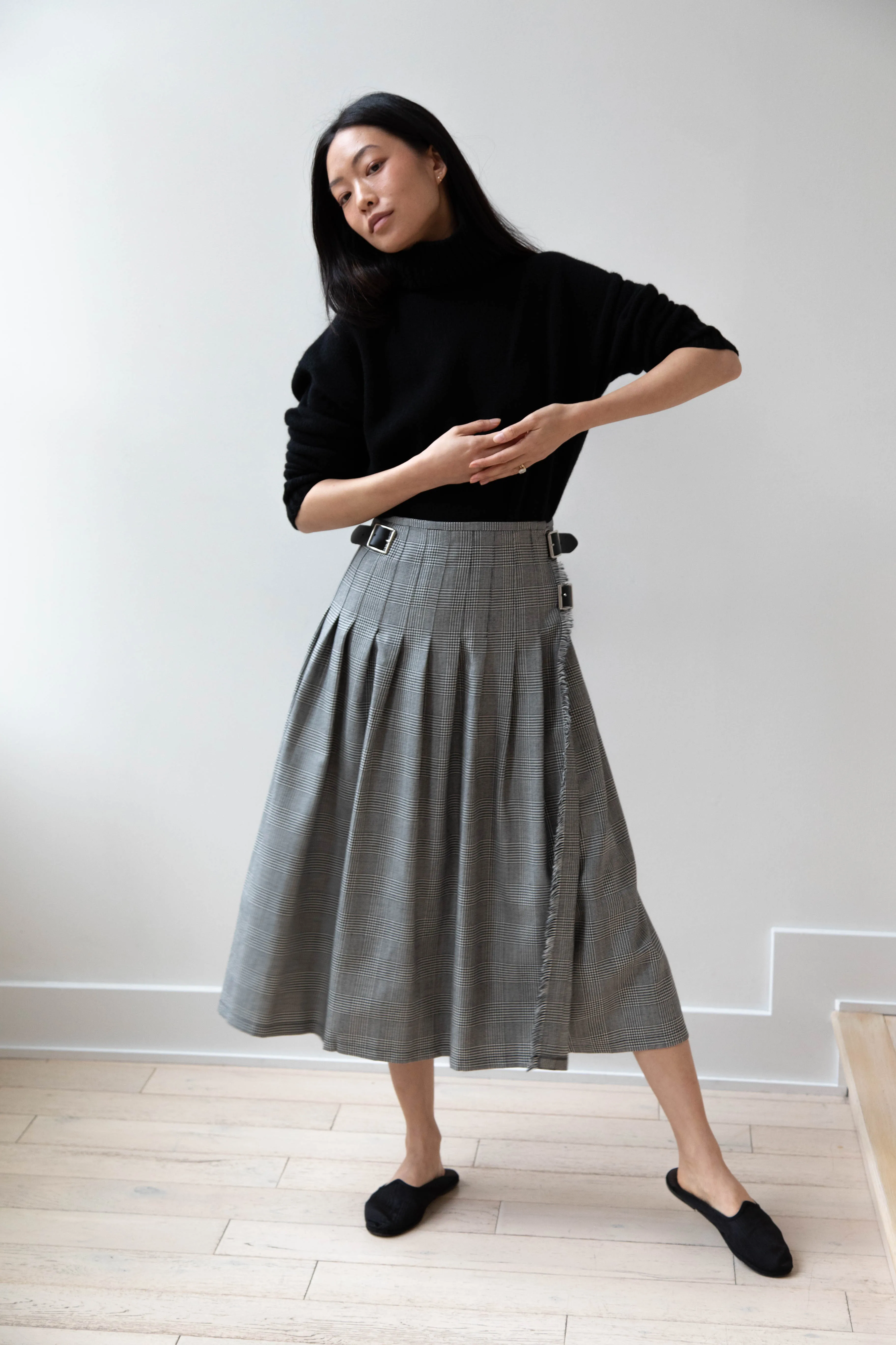 O'Neil of Dublin | Pleated Skirt in Glen Check