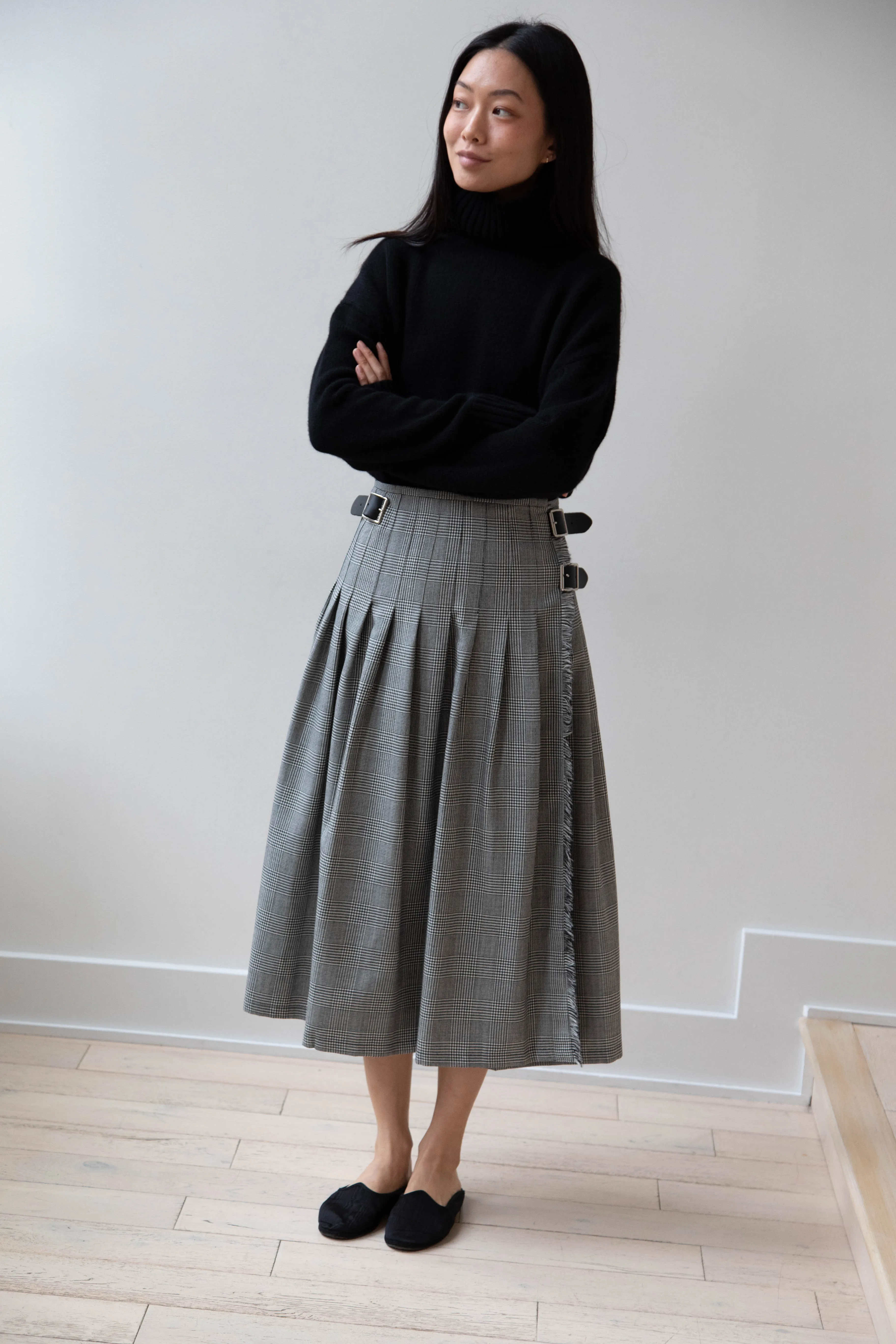 O'Neil of Dublin | Pleated Skirt in Glen Check