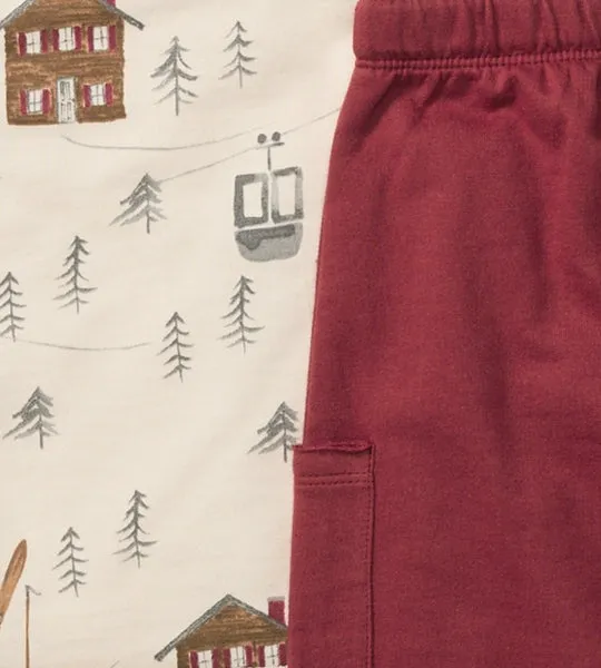 Organic Cotton Sweatshirt and Pants Set - Holiday in the Alps