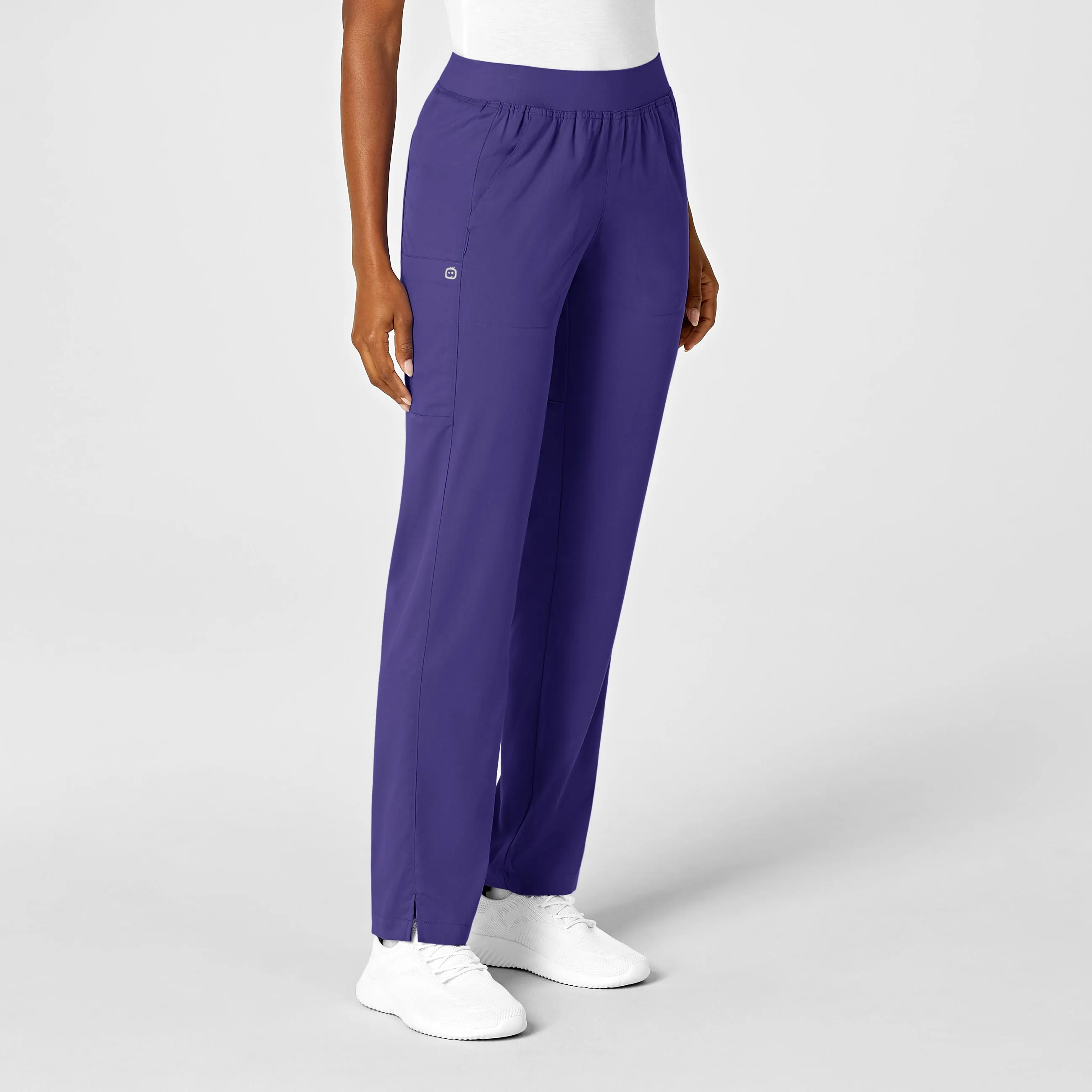 PRO Women's Knit Waist Cargo Scrub Pant - Grape