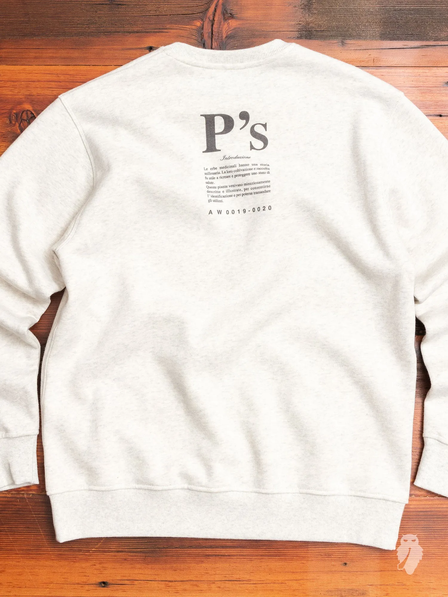 "Calendula Embroidery" Crewneck Sweater in White Melange