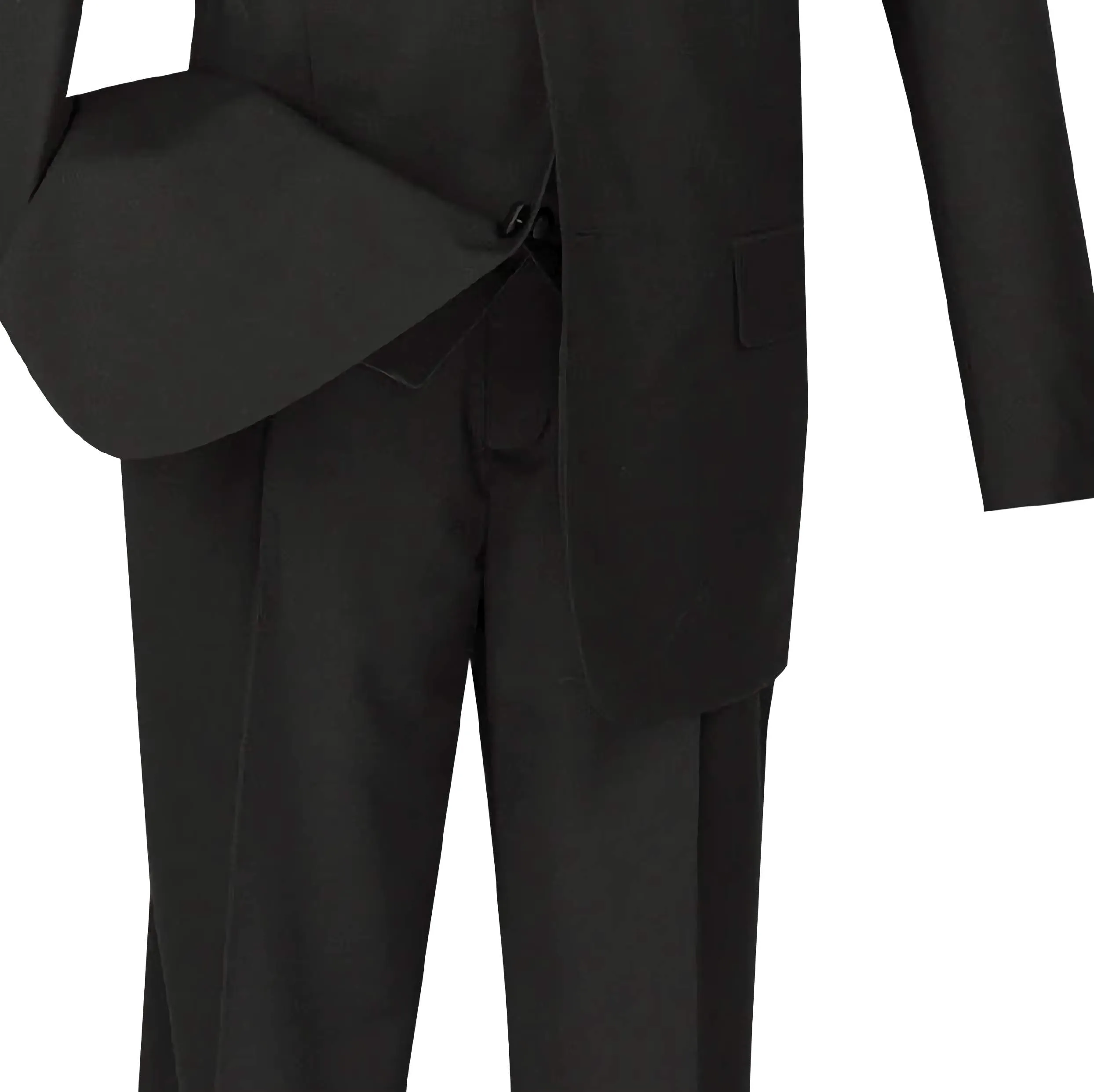 Regular Fit Black Tuxedo 4 Piece with Vest Bow Tie