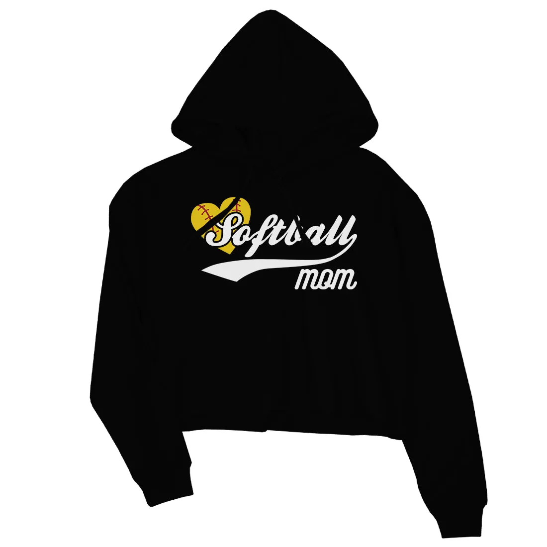 Softball Mom Womens Crop Hoodie Funny Sports Mom Christmas Gifts