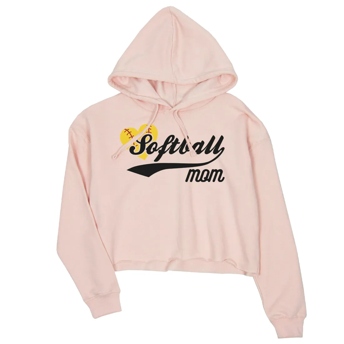 Softball Mom Womens Crop Hoodie Funny Sports Mom Christmas Gifts